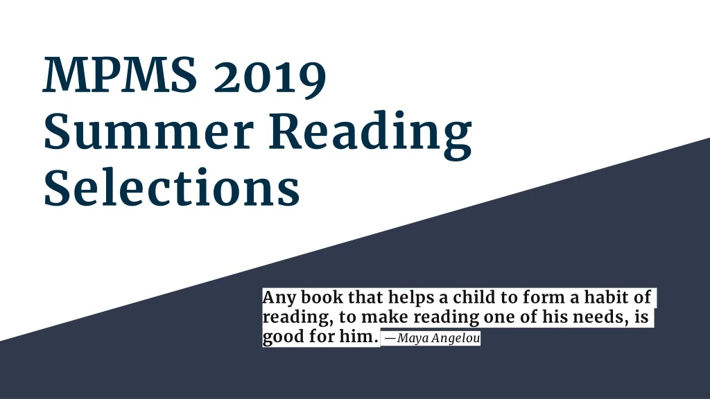mpms 2019 summer reading selections