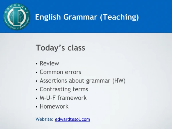English Grammar (Teaching)