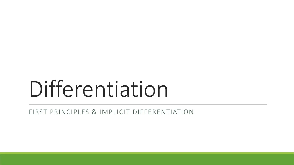 Ppt Differentiation Powerpoint Presentation Free Download Id