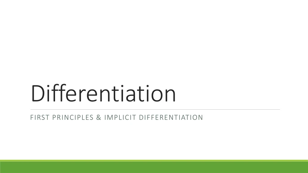 differentiation