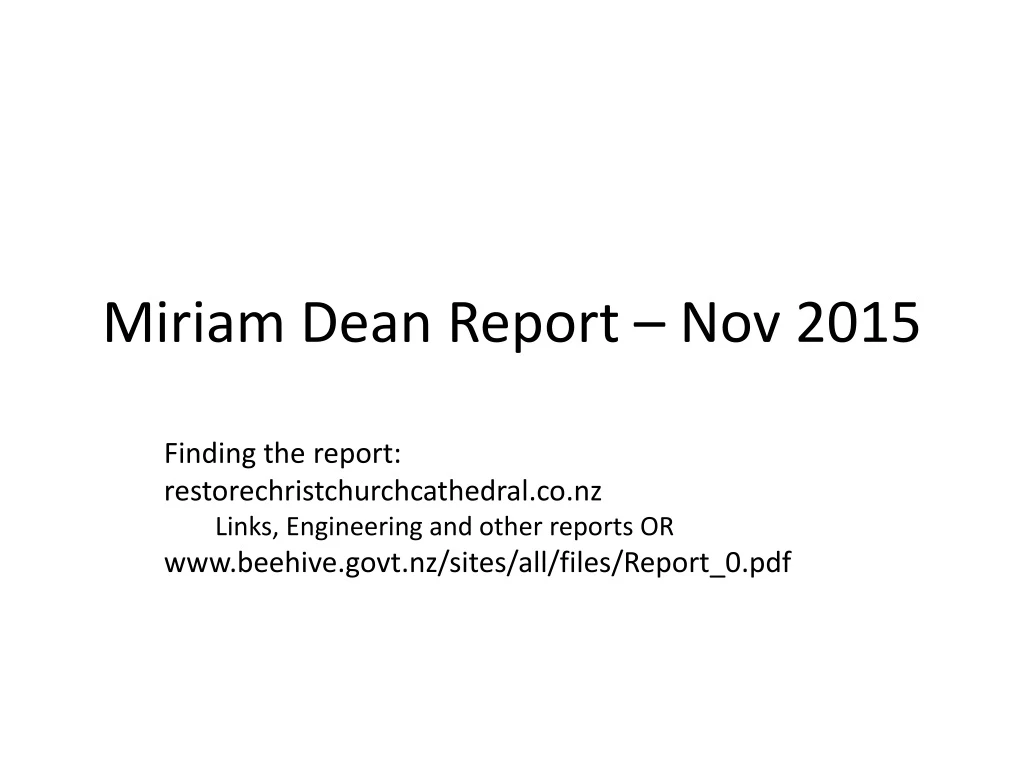 miriam dean report nov 2015