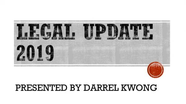 Legal update 2019