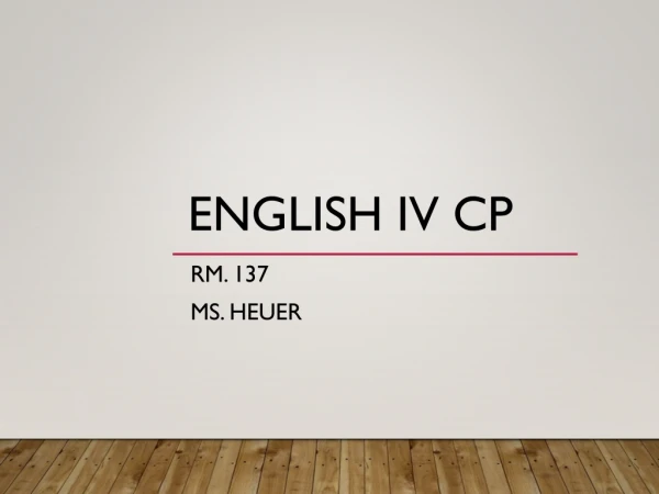 English IV CP