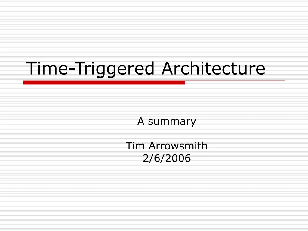 time triggered architecture