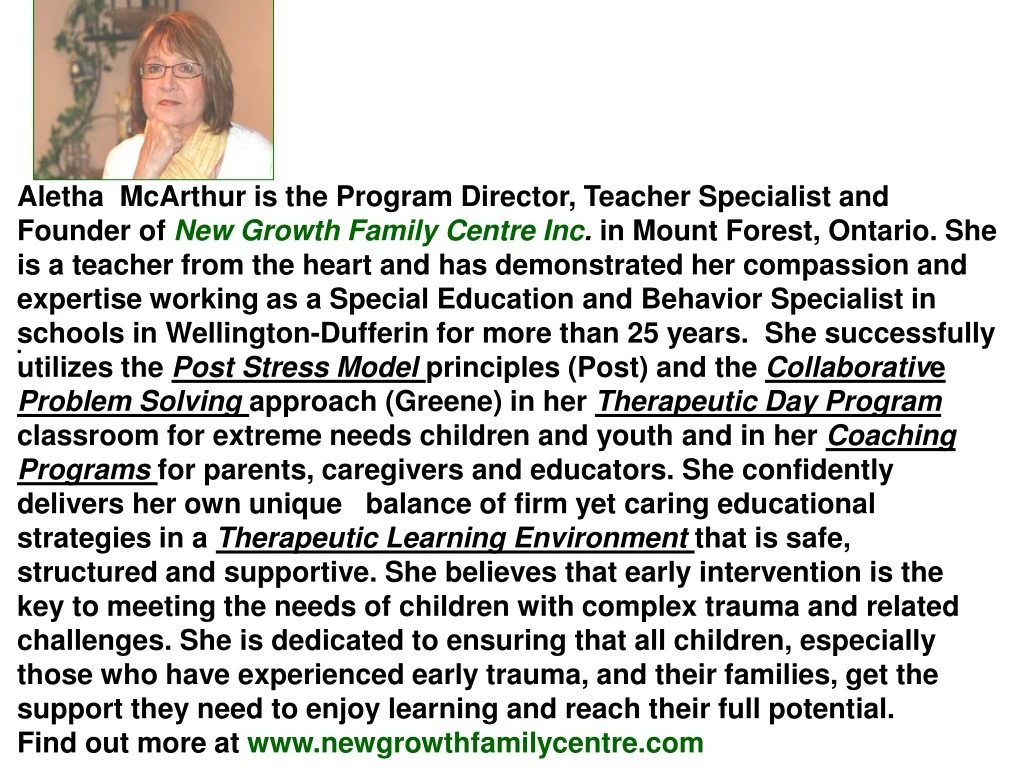 aletha mcarthur is the program director teacher