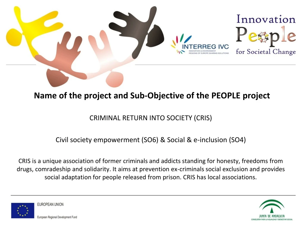 name of the project and sub objective of the people project