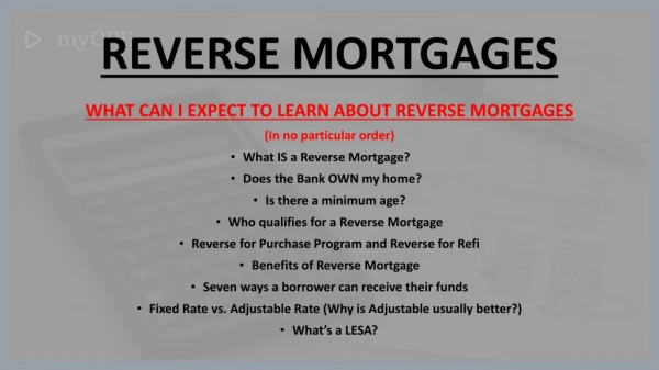 REVERSE MORTGAGES