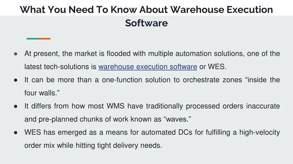 what you need to know about warehouse execution software