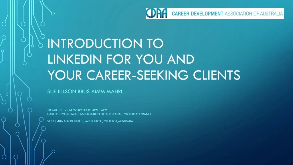 introduction to linkedin for you and your career seeking clients