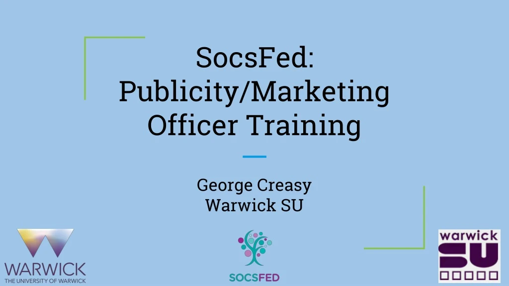 socsfed publicity marketing officer training