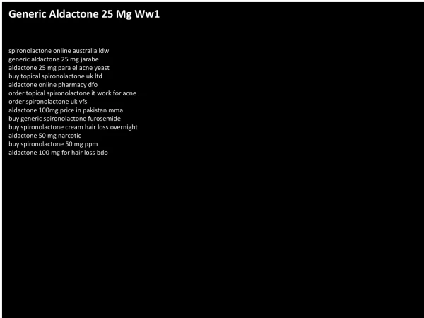 Generic Aldactone 25 Mg Ww1
