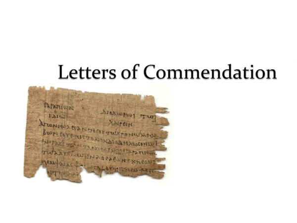 Letters of Commendation