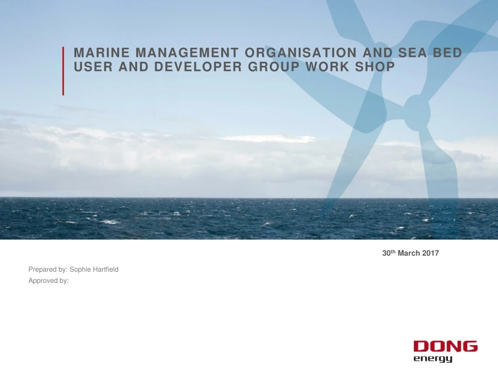 marine management organisation and sea bed user and developer group work shop