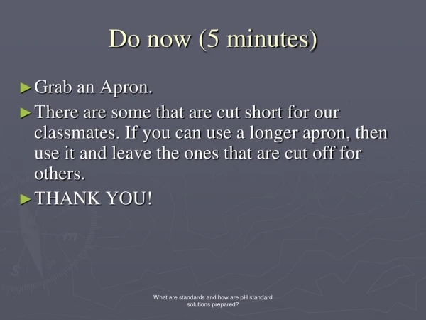 Do now (5 minutes)