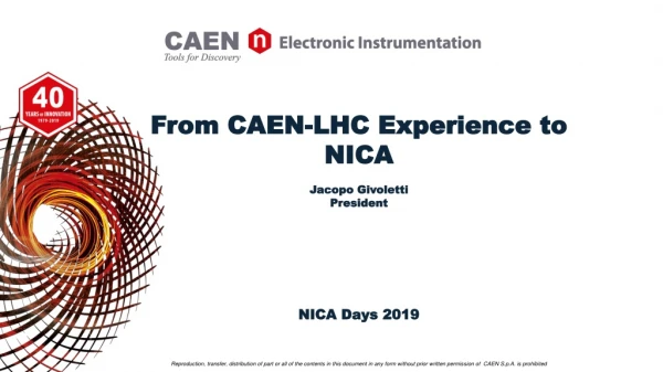 From CAEN-LHC Experience to NICA Jacopo Givoletti President