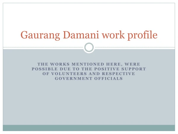 Gaurang Damani work profile