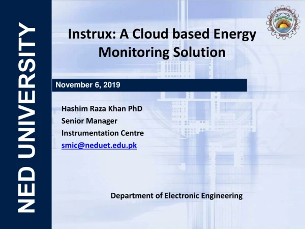 Instrux : A Cloud based Energy Monitoring Solution