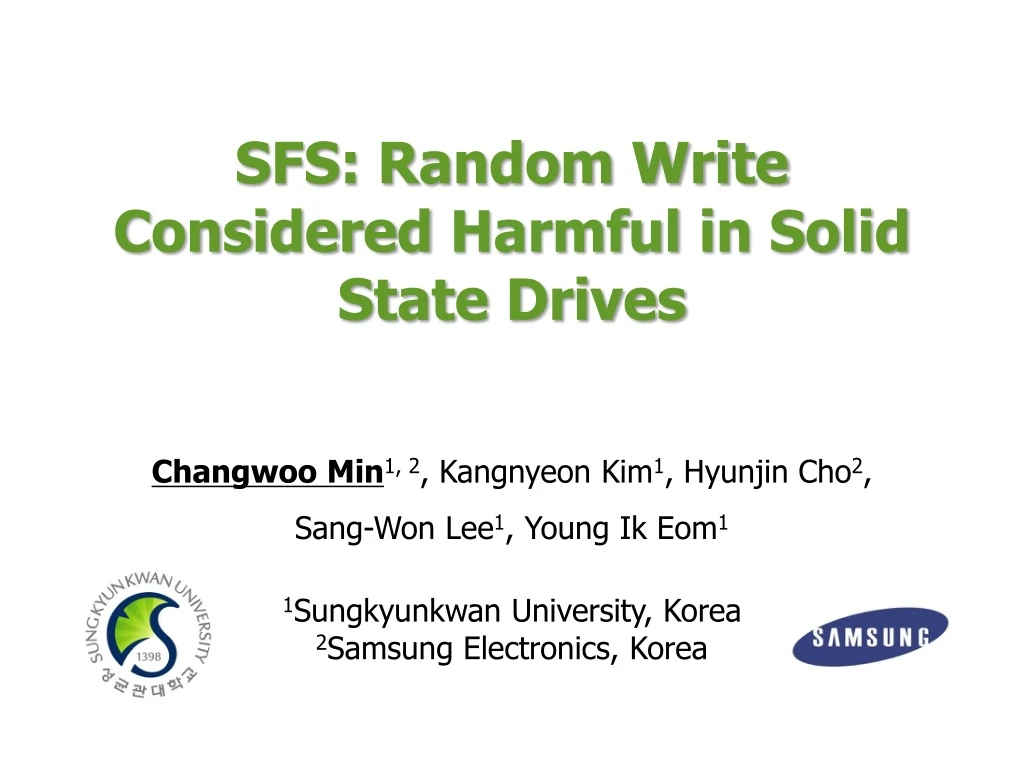 sfs random write considered harmful in solid state drives