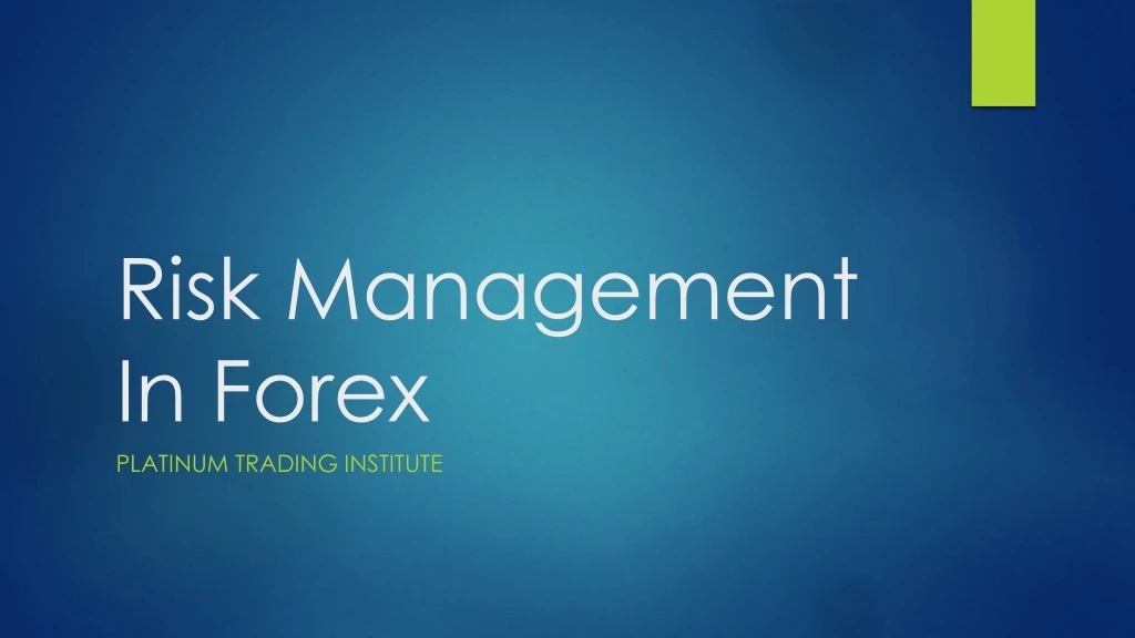 risk management in forex