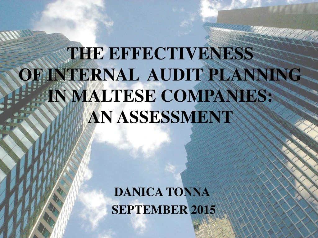 the effectiveness of internal audit planning in maltese companies an assessment