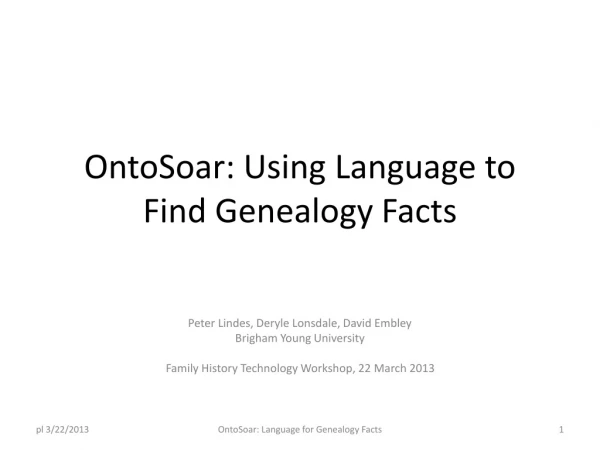 OntoSoar: Using Language to Find Genealogy Facts