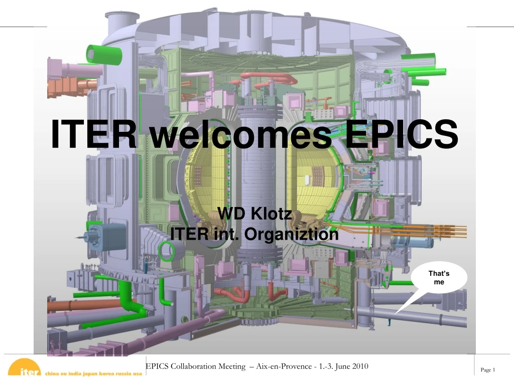 iter welcomes epics wd klotz iter int organiztion