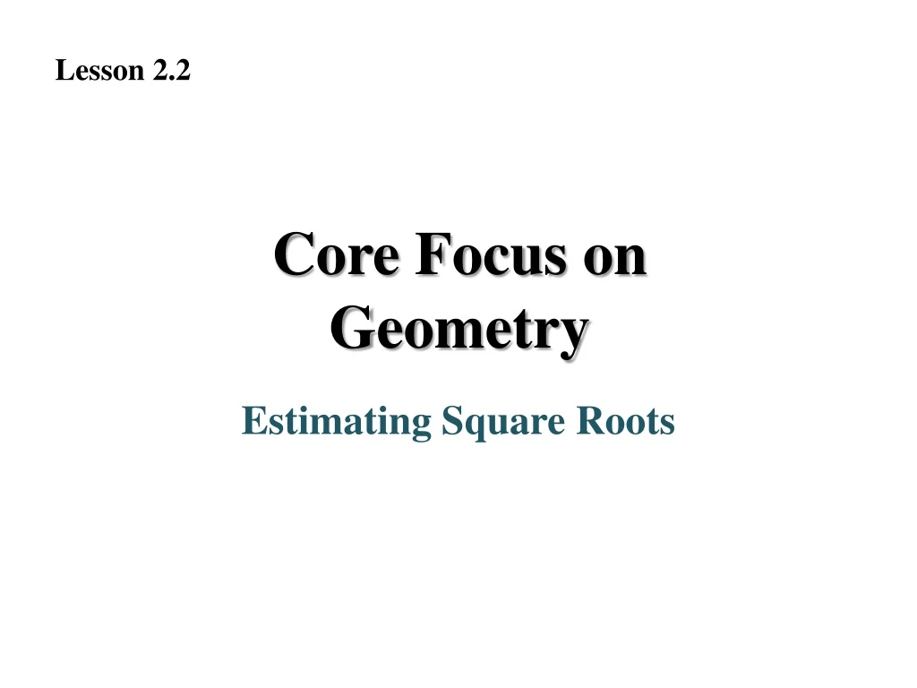 core focus on geometry