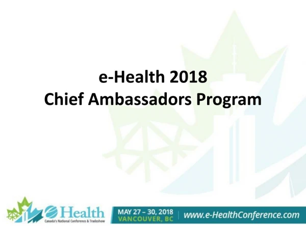 e-Health 2018 Chief Ambassadors Program