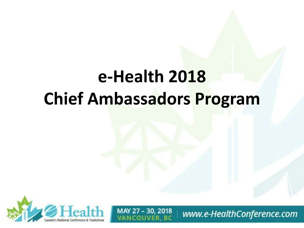 e health 2018 chief ambassadors program