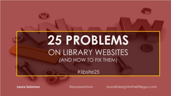25 PROBLEMS ON LIBRARY WEBSITES (AND HOW TO FIX THEM) #libsite25