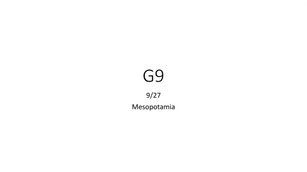 9/27 Mesopotamia