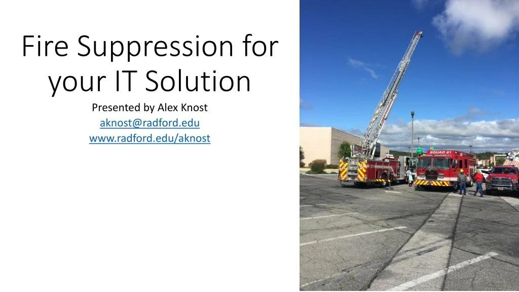 fire suppression for your it solution