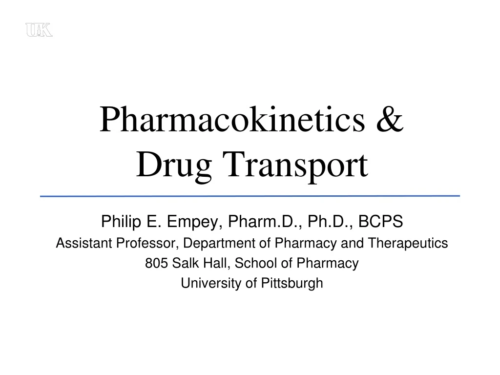 pharmacokinetics drug transport