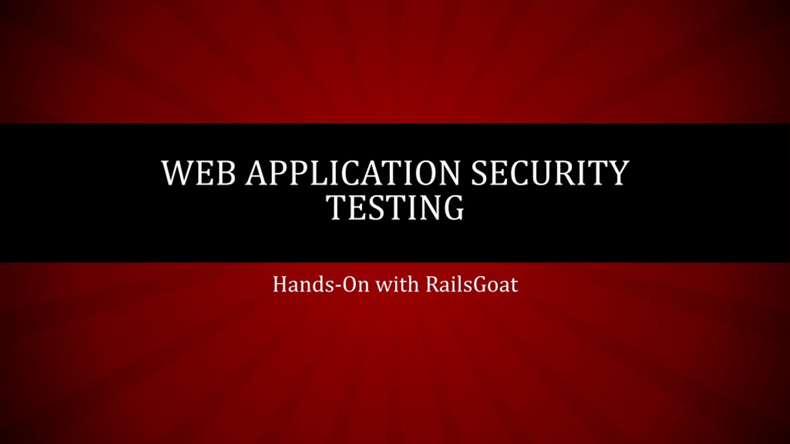 Web Application Security Testing - slide 1