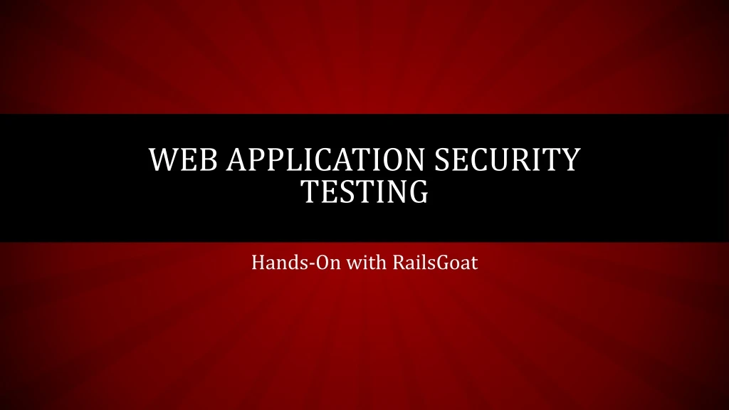 web application security testing