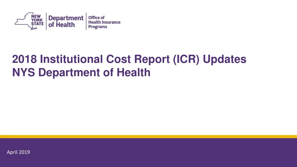 2018 institutional cost report icr updates