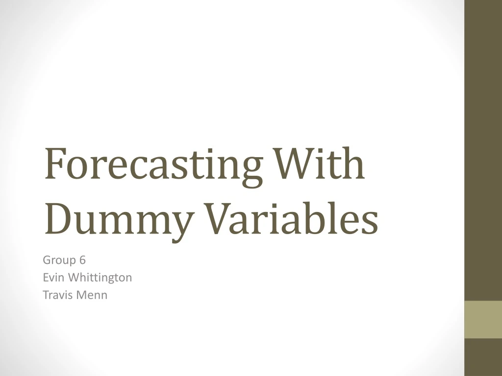 forecasting with dummy variables