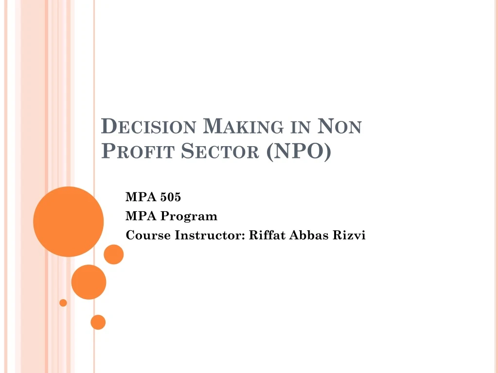 decision making in non profit sector npo