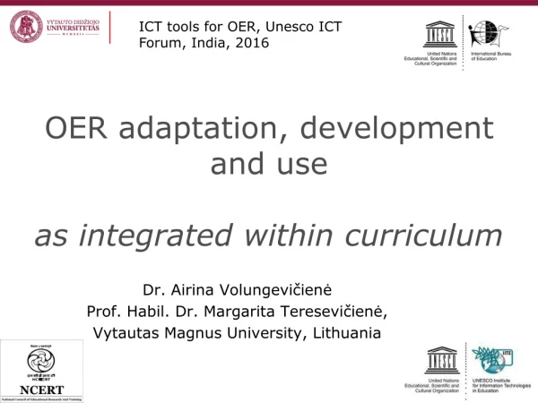 OER adaptation, development and use as integrated within curriculum