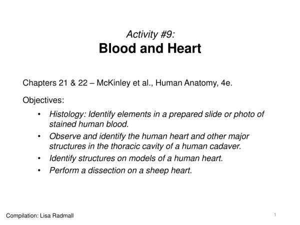 Activity #9: Blood and Heart