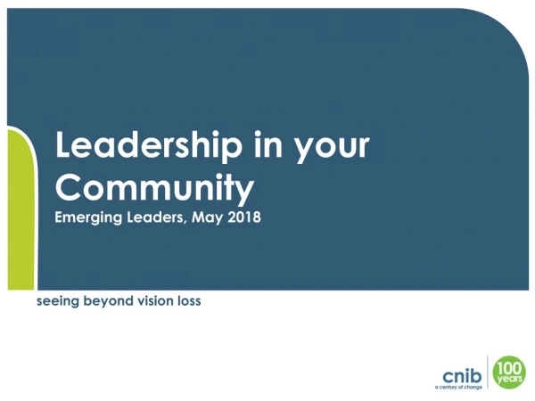 Leadership in your Community Emerging Leaders, May 2018