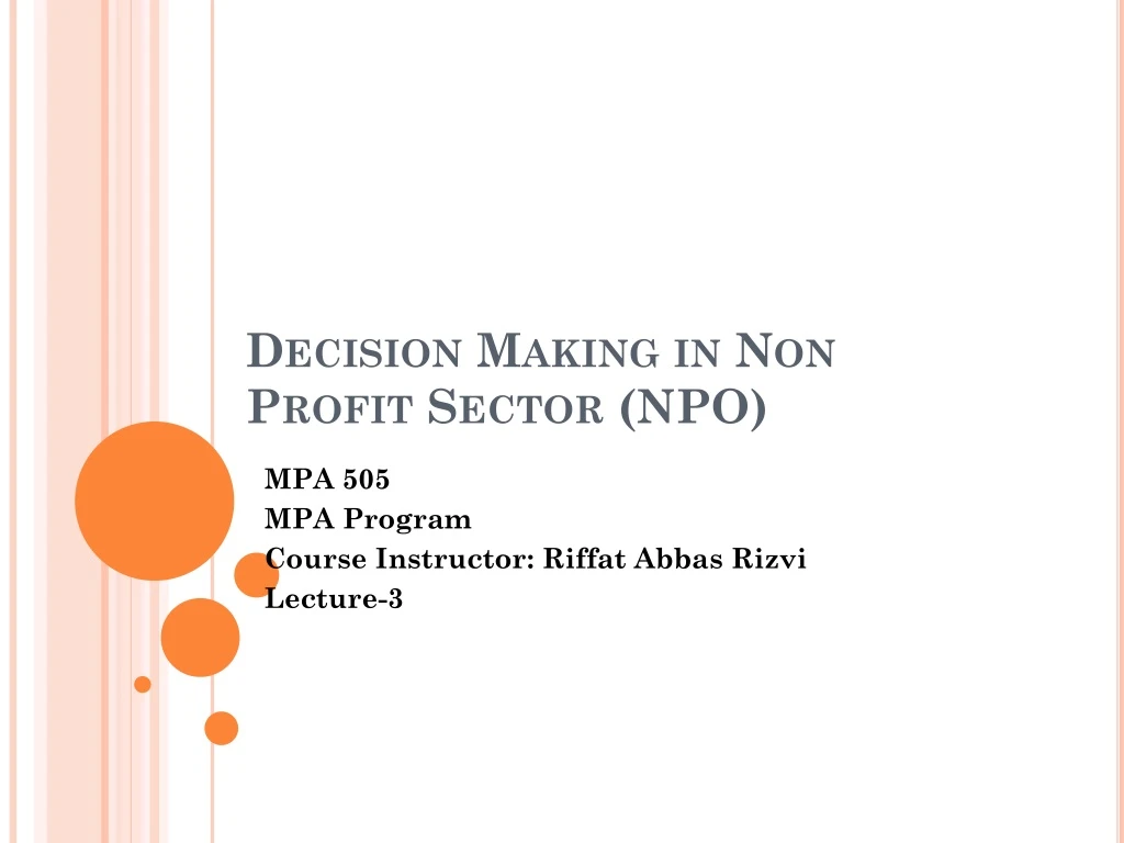 decision making in non profit sector npo