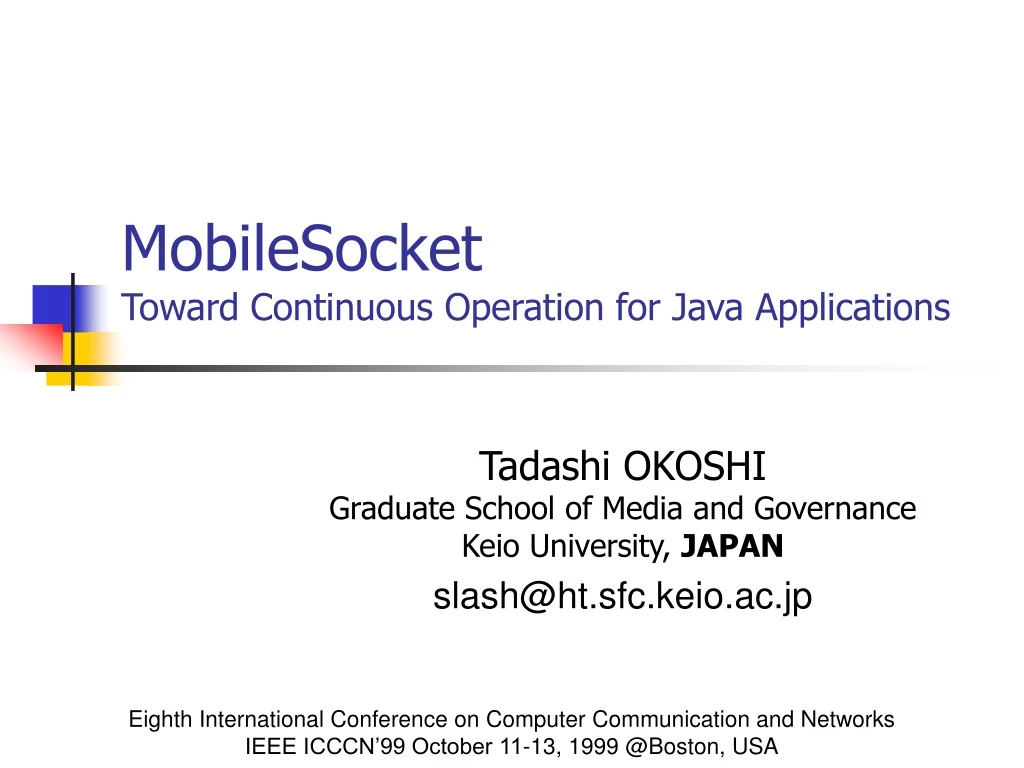 mobilesocket toward continuous operation for java applications