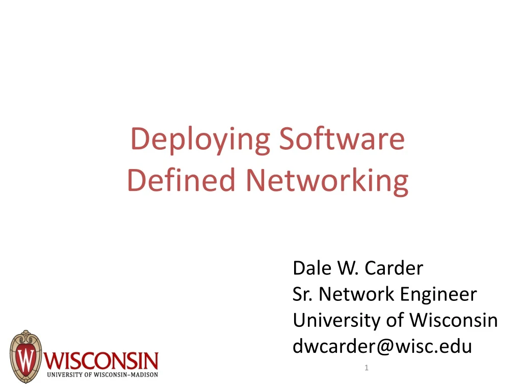 deploying software defined networking