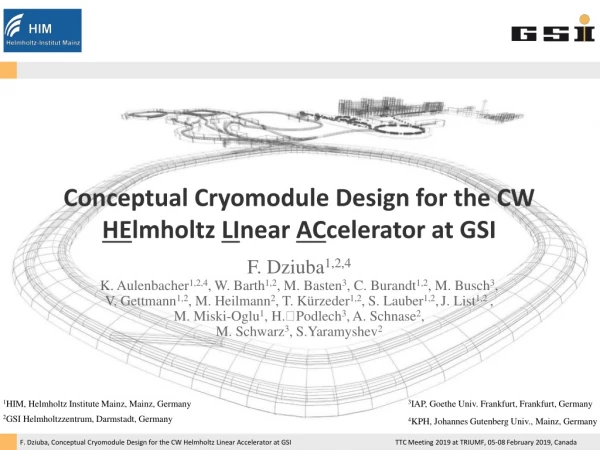 Conceptual Cryomodule Design for the CW HE lmholtz LI near AC celerator at GSI