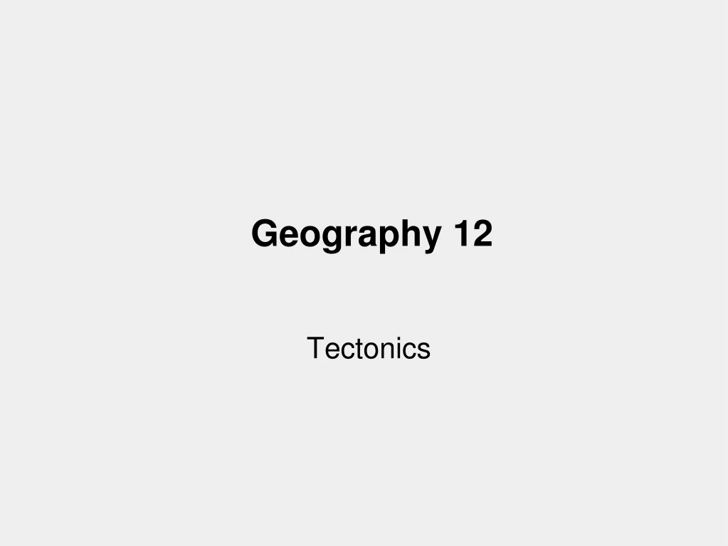 geography 12