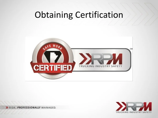 Obtaining Certification