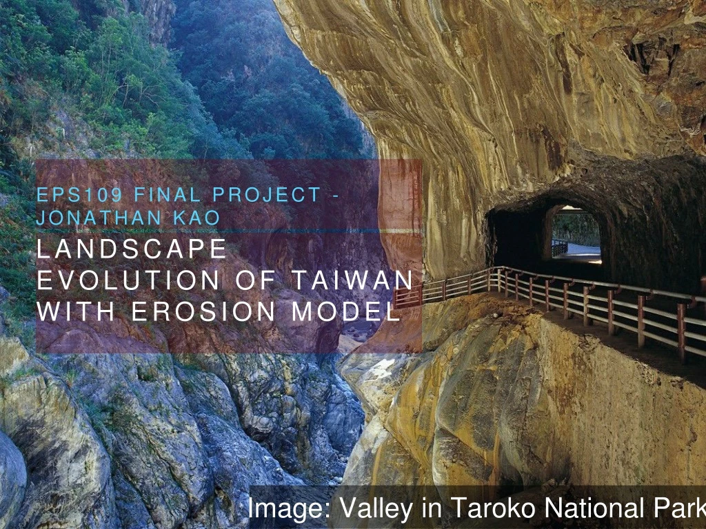 landscape evolution of taiwan with erosion model