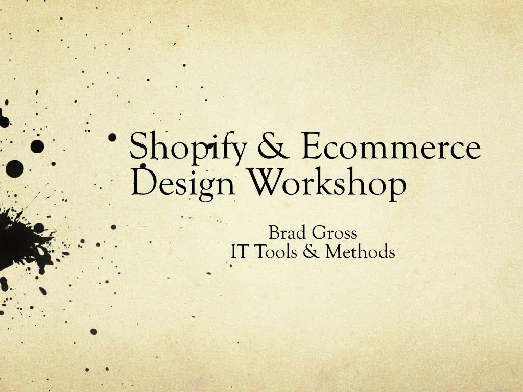 shopify ecommerce design workshop