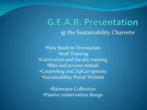 G.E.A.R. Presentation